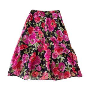 Iz Byer California vintage Y2K asymmetric floral skirt